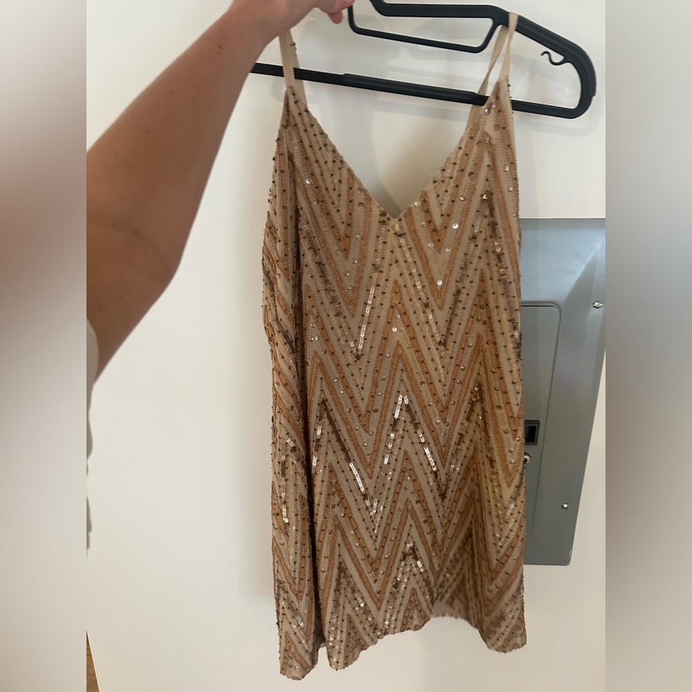 Alice + Olivia Tan Sequin Sleeveless Camisole
